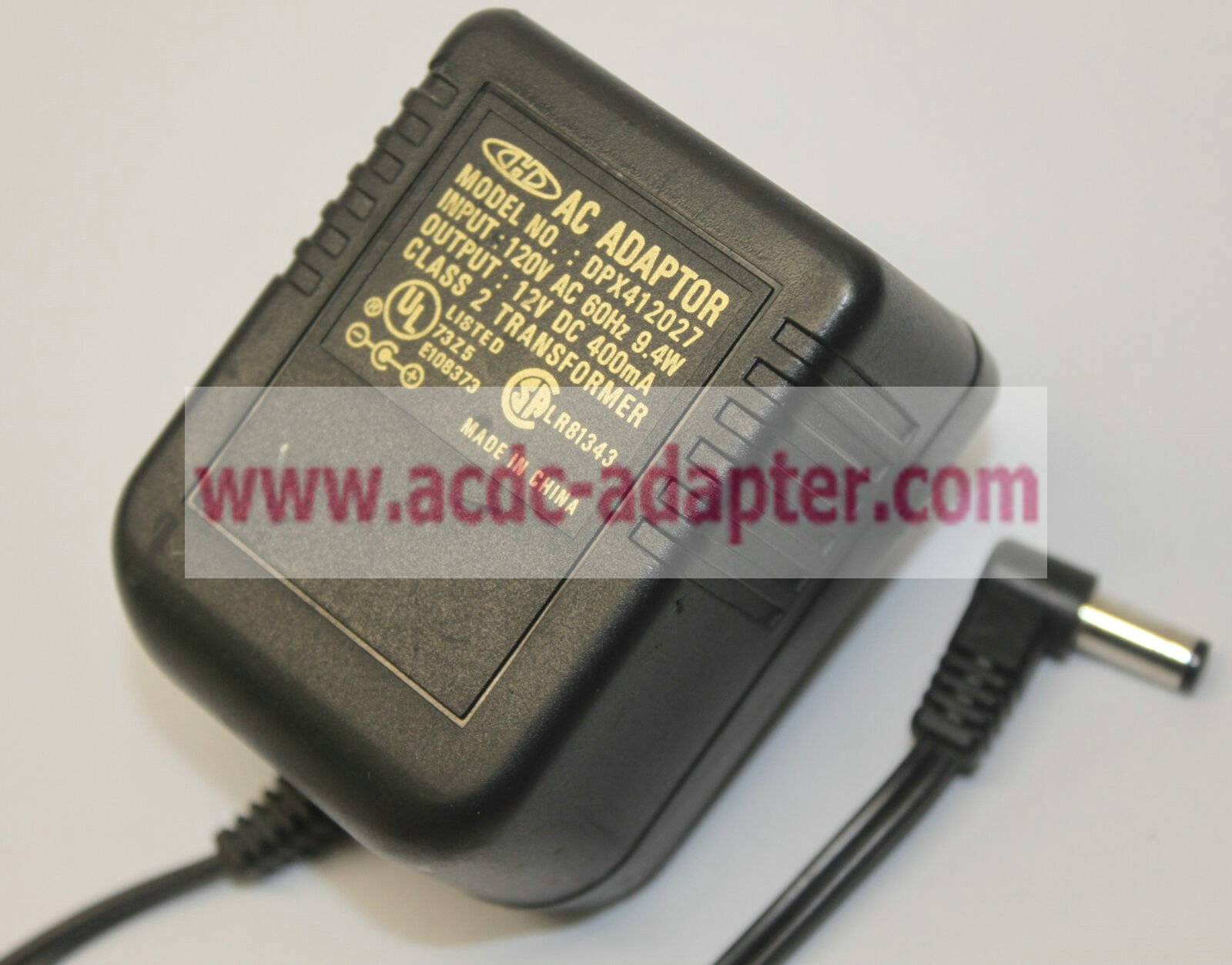 NEW DPX412027 Power Supply Charger Cord 12V 400mA Class 2 Transformer AC Adapter
